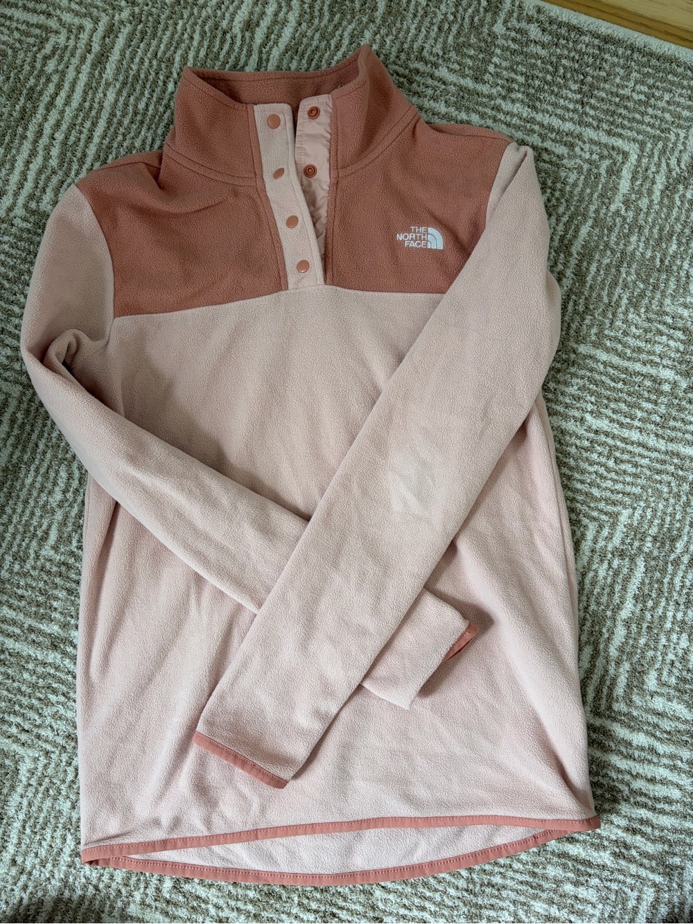 The North Face Two-Tone Pink Snap Pullover Fleece